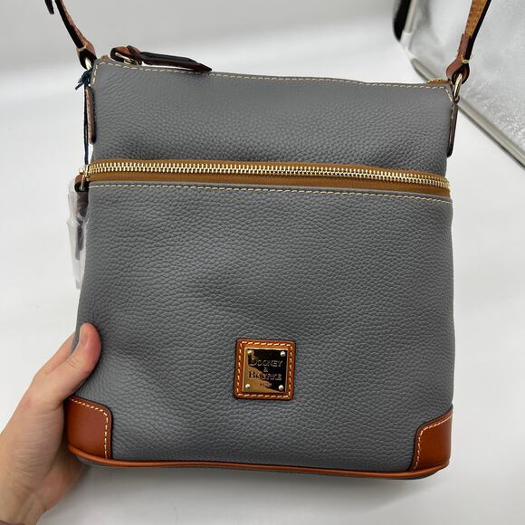 Dooney & Bourke Pebble Leather Crossbody Bags Slate Gray Color - Picture 1 of 16